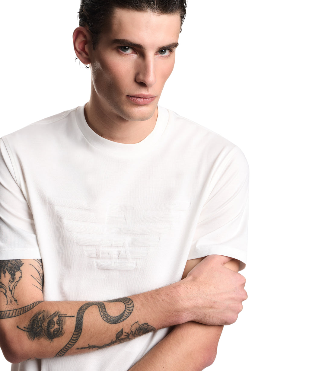 Heren T-shirt Emporio Armani met ingelegd logo
