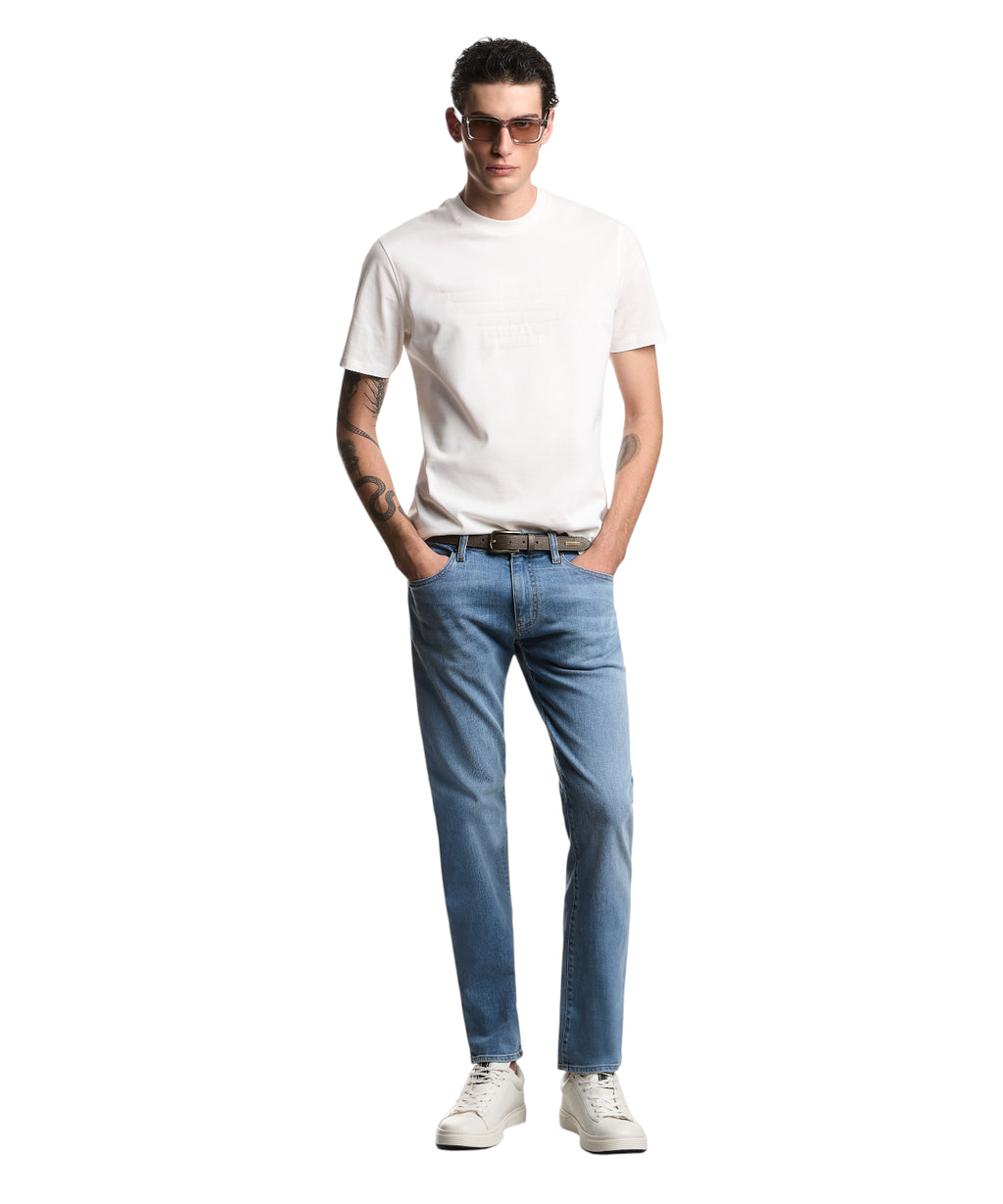 Heren T-shirt Emporio Armani met ingelegd logo