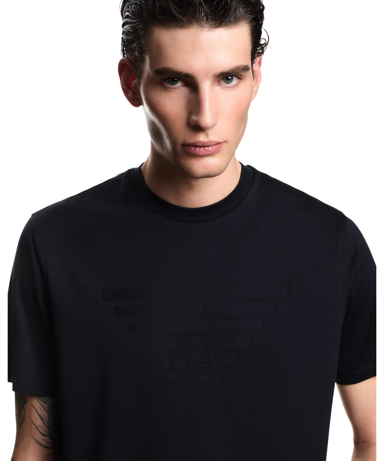 T-shirt uomo Emporio Armani con Logo Intarsiato