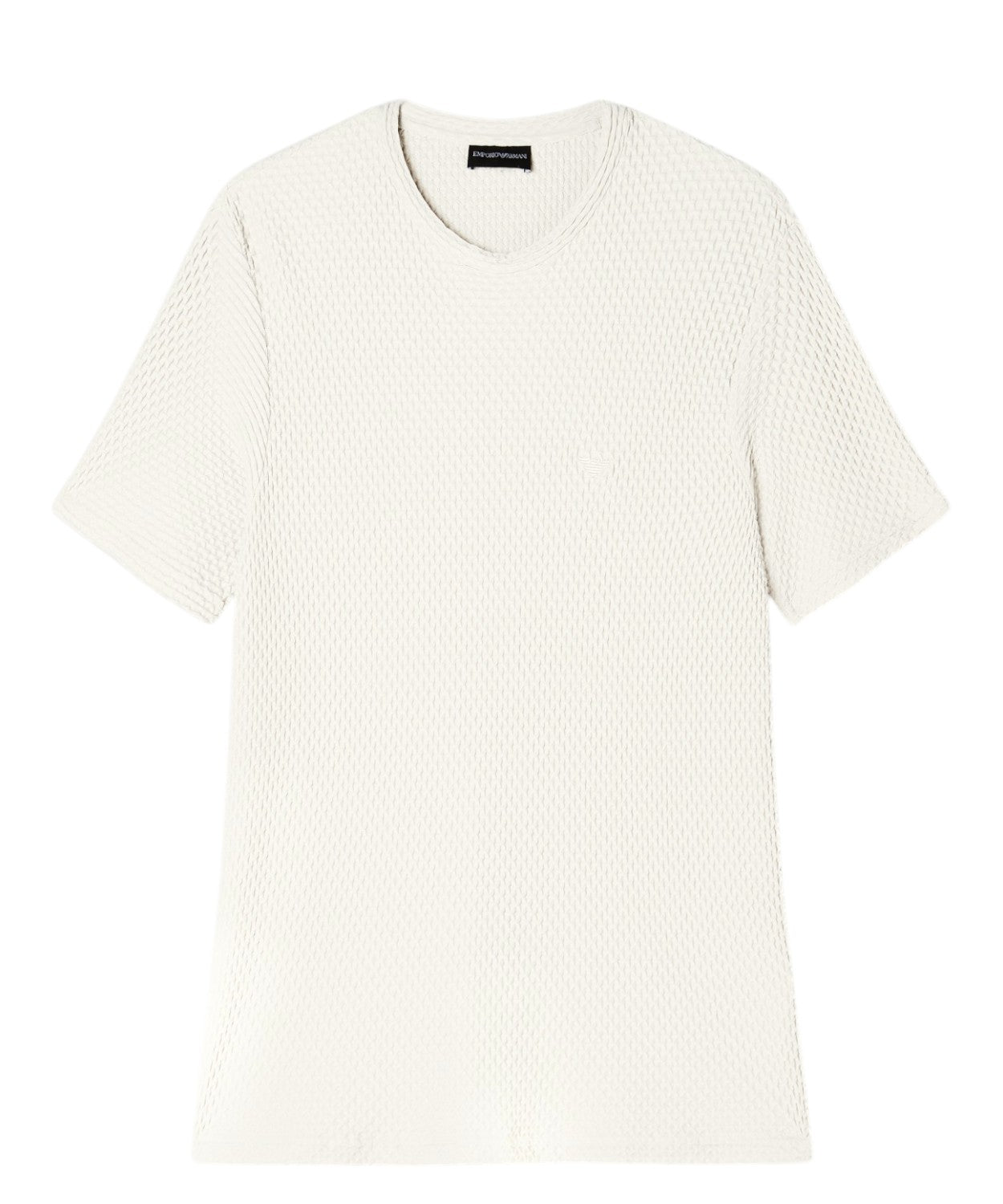 Short-sleeve embossed stretch jersey T-shirt