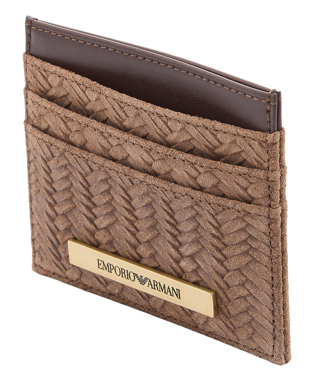 Embossed suede card holder ASV Emporio Armani