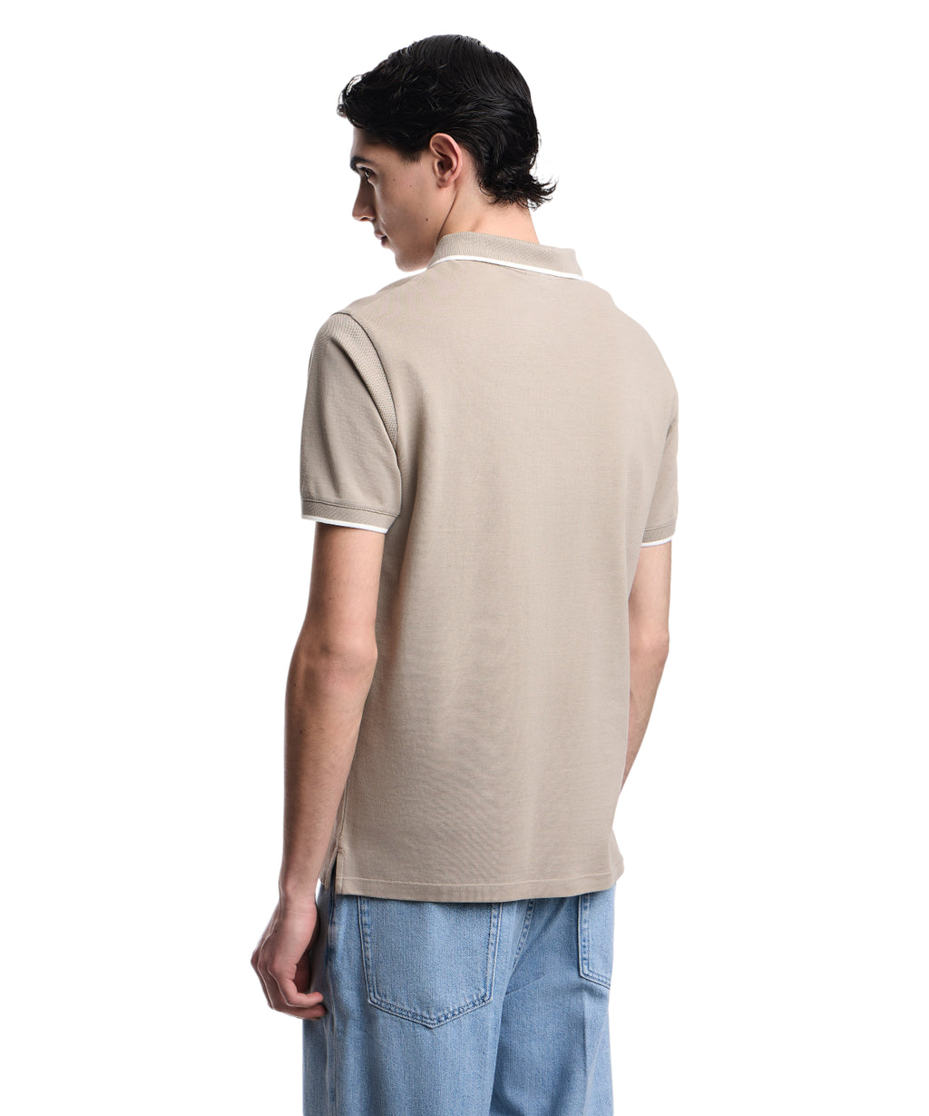 Polo Hombre Piqué de Algodón con Cuello en V