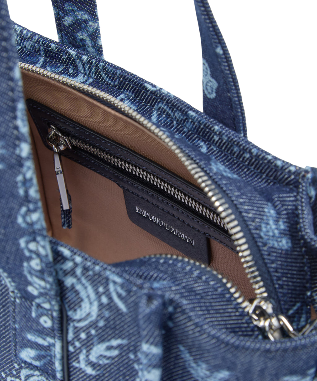 Mini taske i canvas med bandana-print Emporio Armani