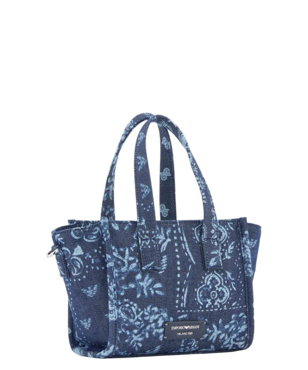 Mini taske i canvas med bandana-print Emporio Armani