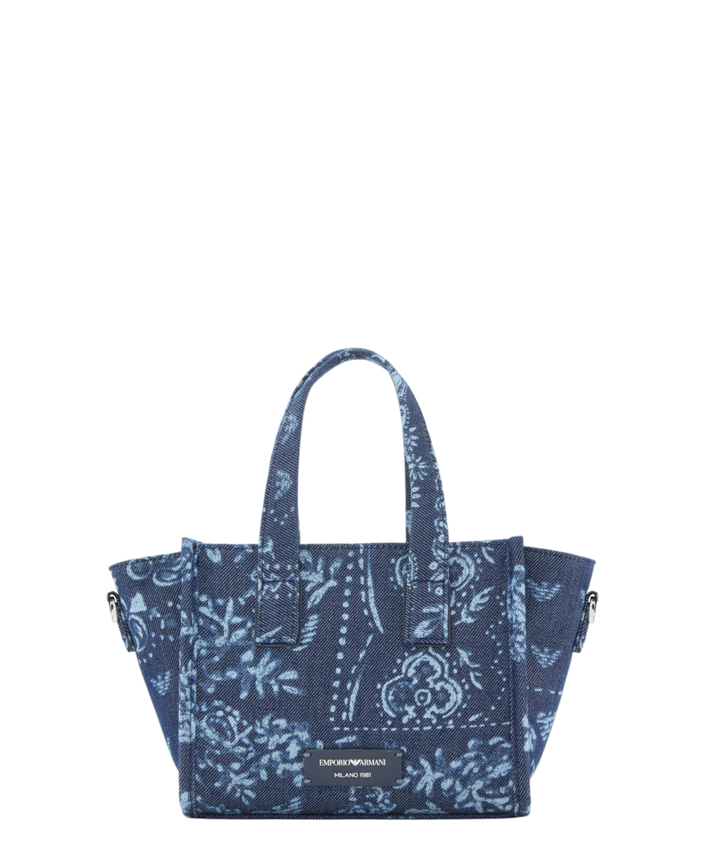 Mini taske i canvas med bandana-print Emporio Armani
