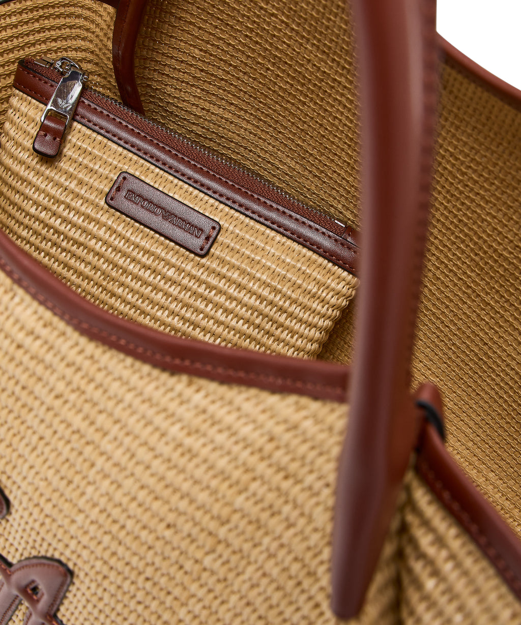 Emporio Armani Medium Straw Shopper Bag
