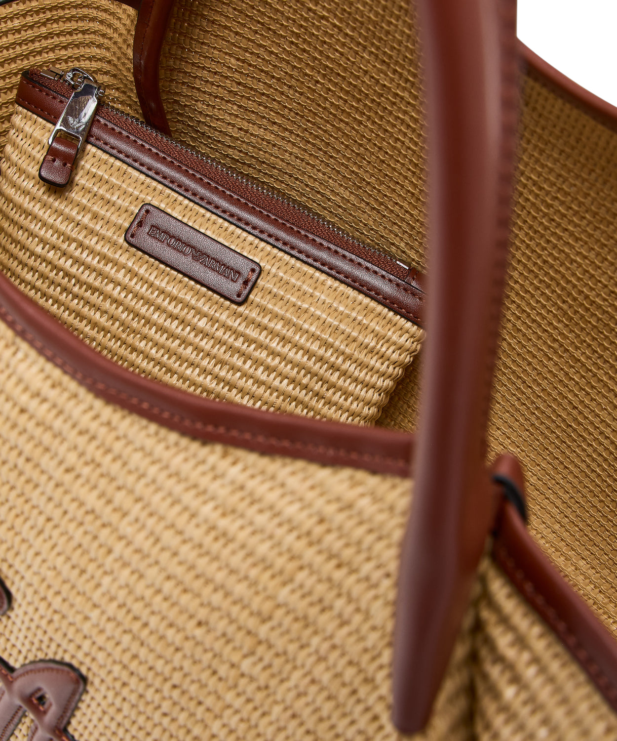 Borse a mano Emporio Armani Shopper Media in Paglia