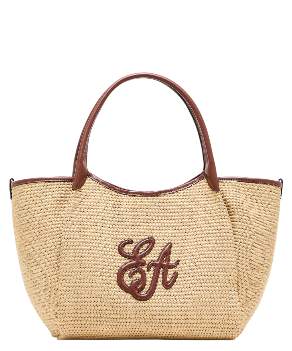 Emporio Armani Medium Straw Shopper Bag