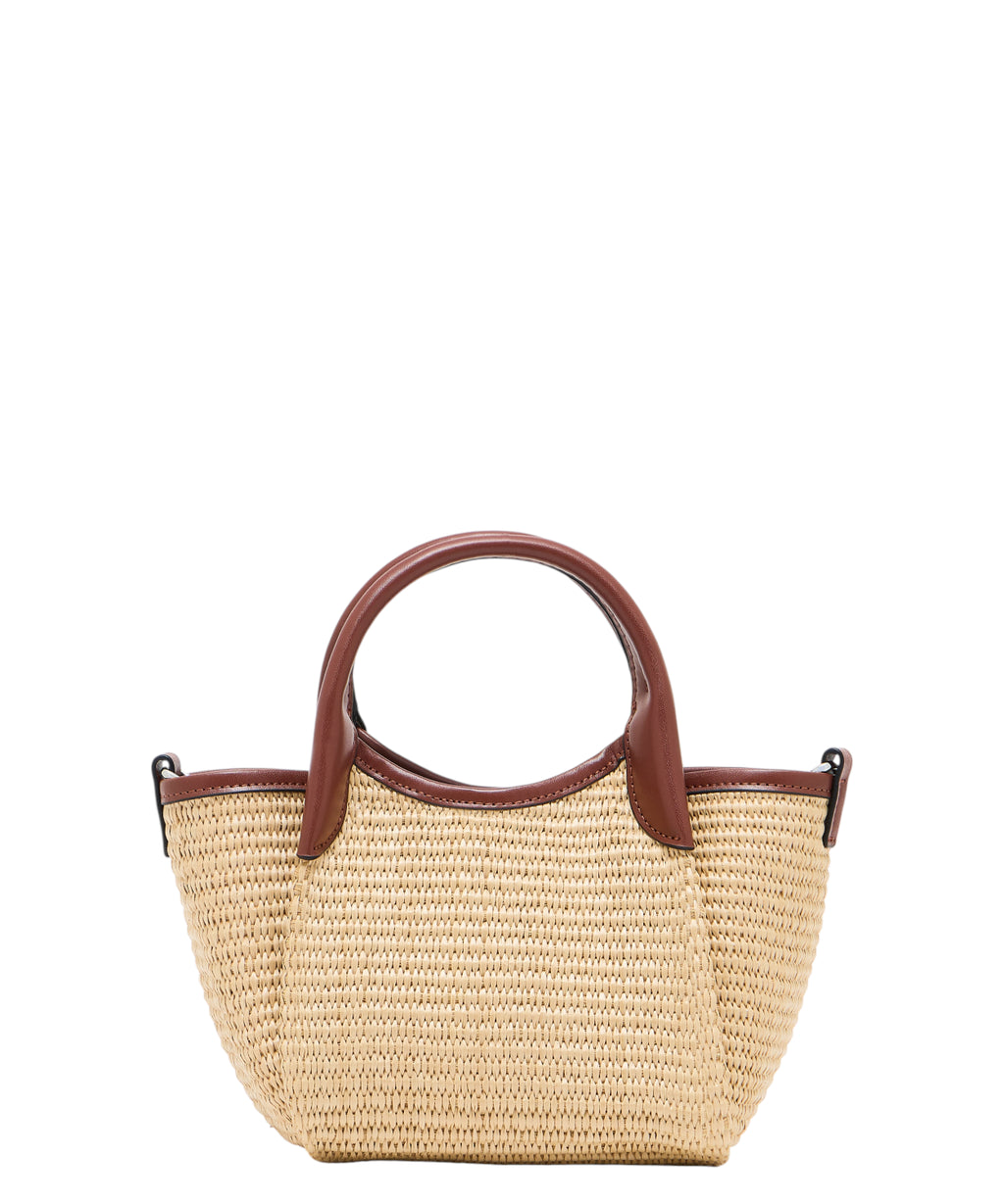 Mini kabelka Emporio Armani z pletené slámy