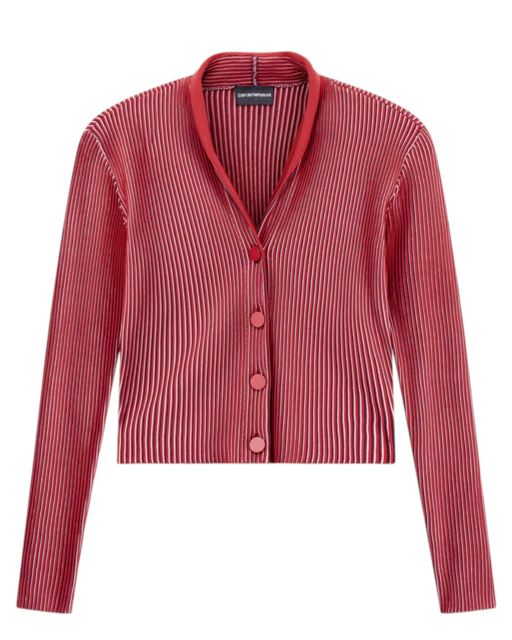 Cardigan Effetto Vanisé con Scollo a V-Emporio Armani-Maglieria-Vittorio Citro Boutique
