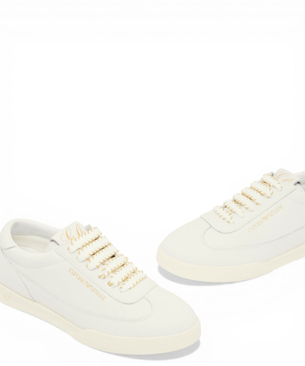 Emporio Armani calfskin sneakers with double laces