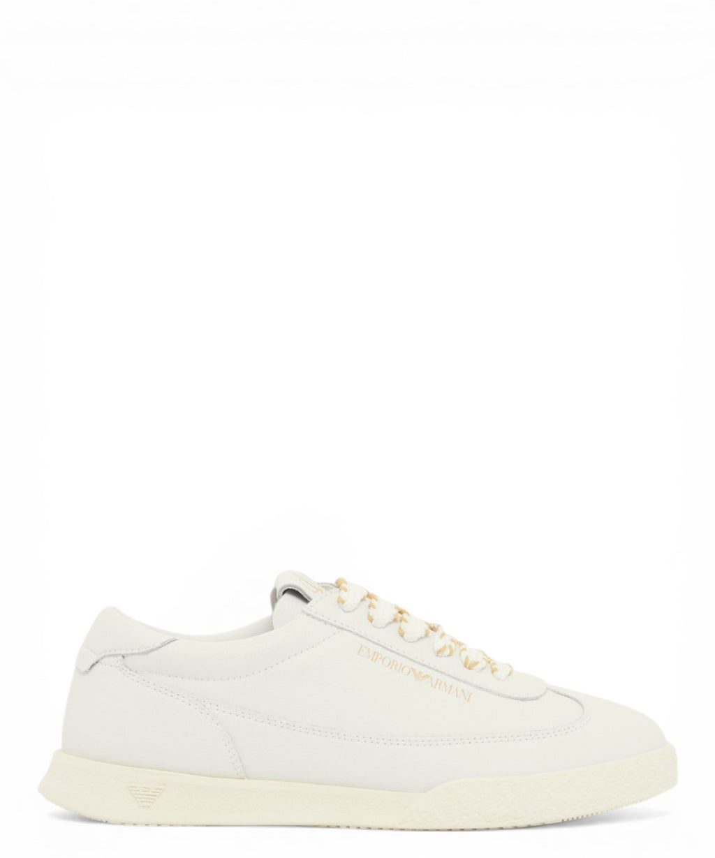 Emporio Armani calfskin sneakers with double laces