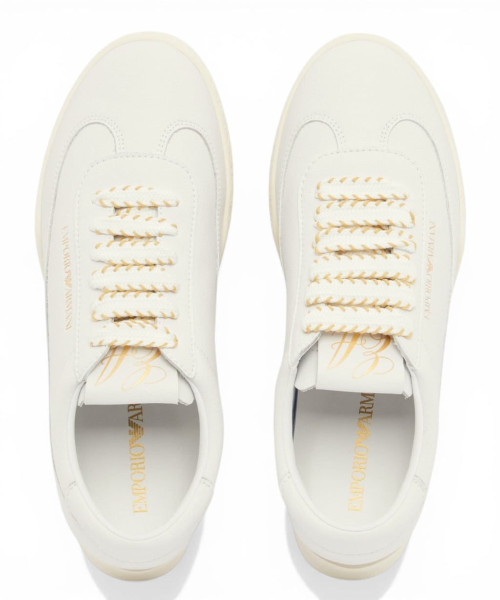 Emporio Armani calfskin sneakers with double laces