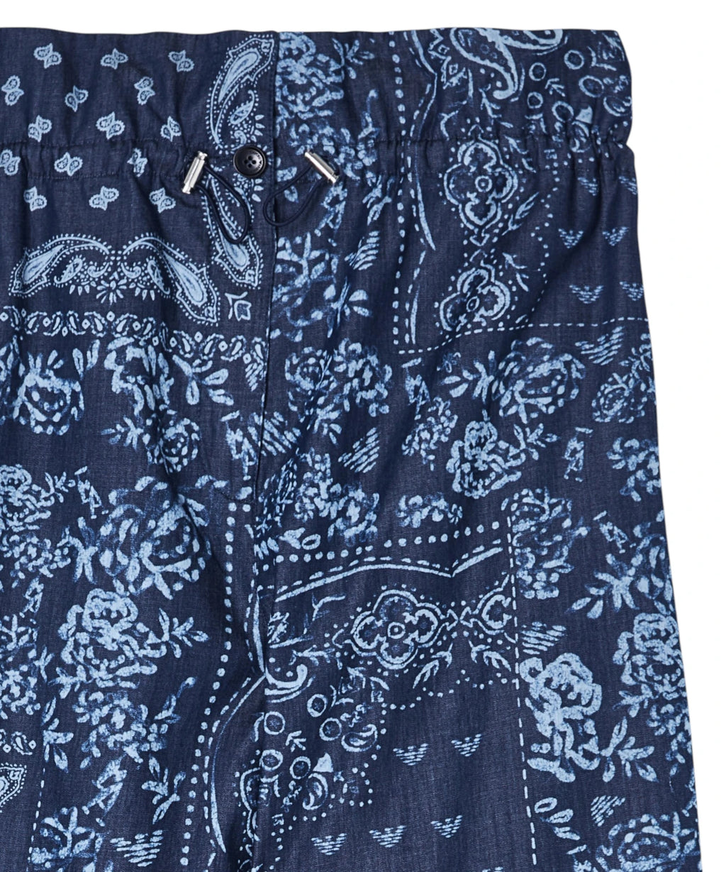 Women's Chambray Bandana Print Pants