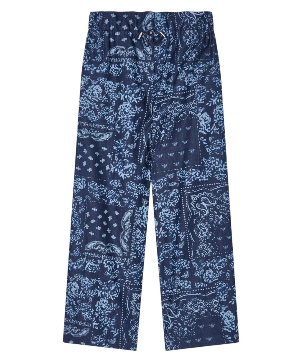 Women's Chambray Bandana Print Pants