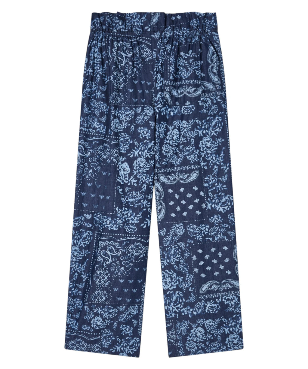 Women's Chambray Bandana Print Pants