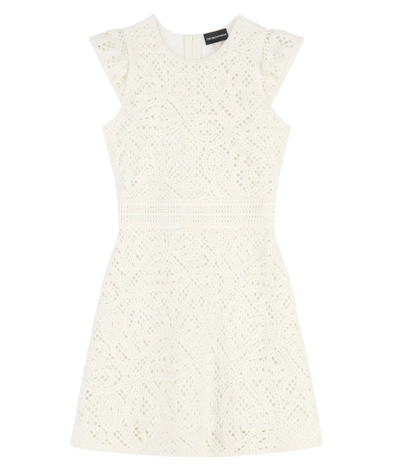 Elegant floral macramé dress with Cornely embroidery