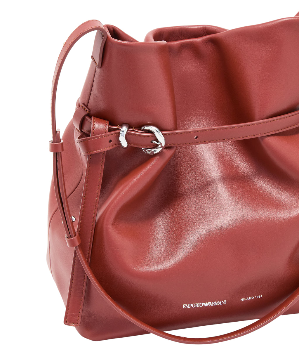 Emporio Armani schoudertas van glad leer