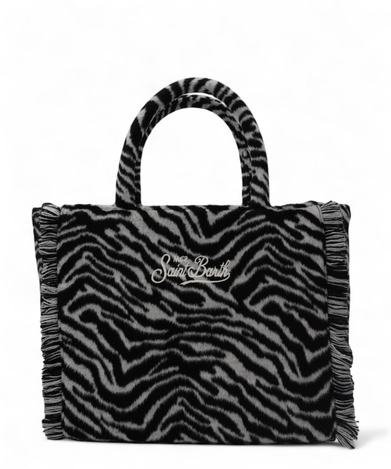 Colette Felt zebrata – borsa a mano in misto lana con tracolla