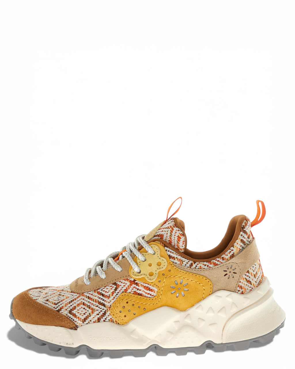 Suede and Knit Fabric Sneakers