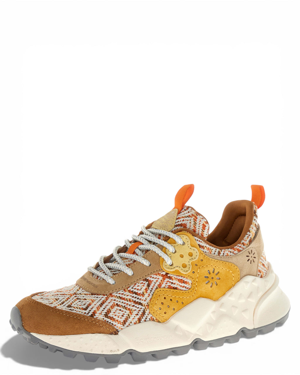 Suede and Knit Fabric Sneakers