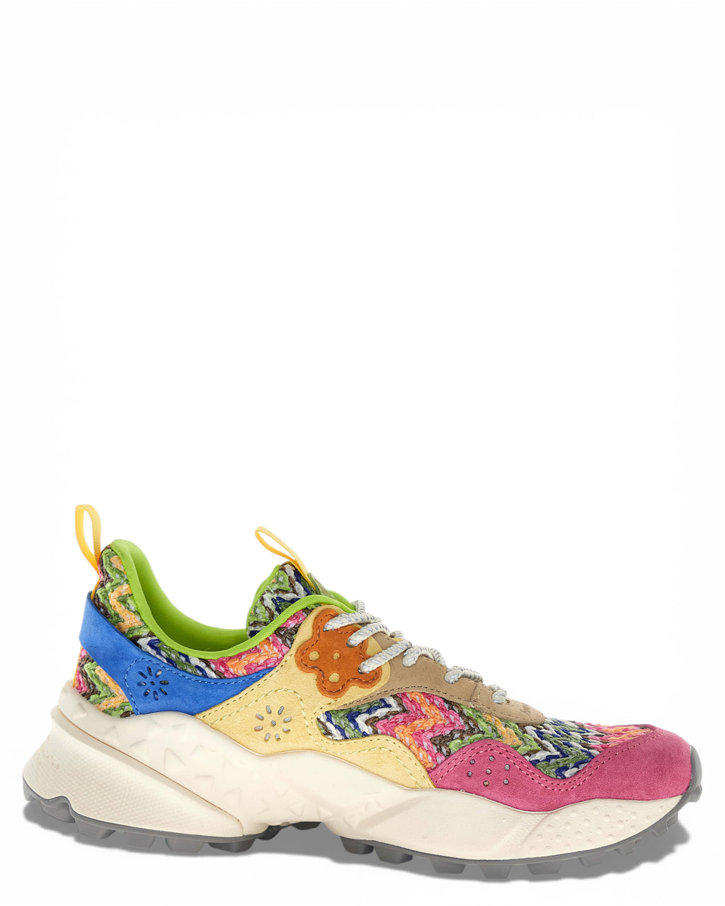 Kotetsu suede and knitted jacquard sneakers