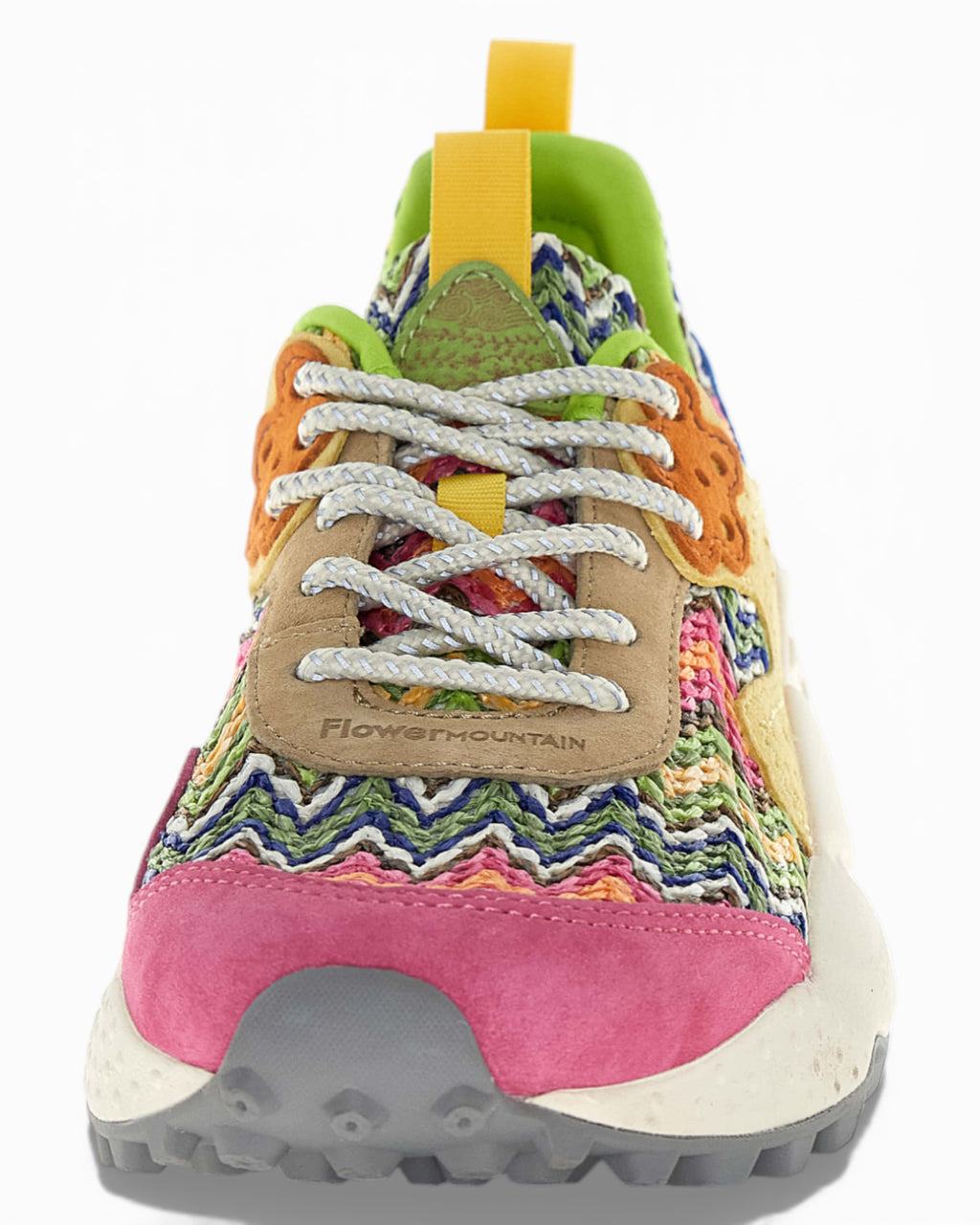 Kotetsu suede and knitted jacquard sneakers