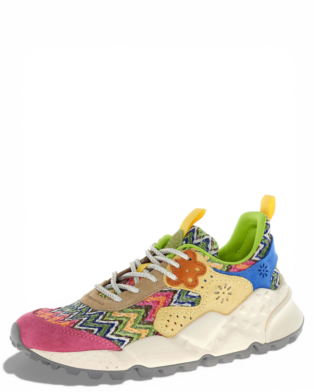 Kotetsu suede and knitted jacquard sneakers
