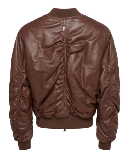 Dondup Nappa Bomber with Ruched Sleeves