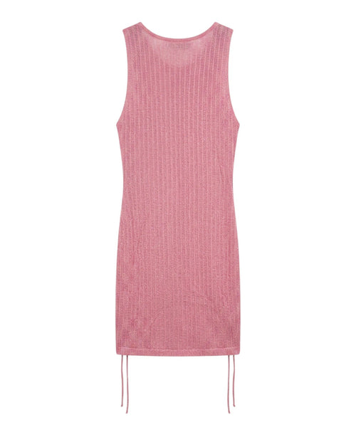 Sleeveless Midi Dress in Lurex with Drawstring