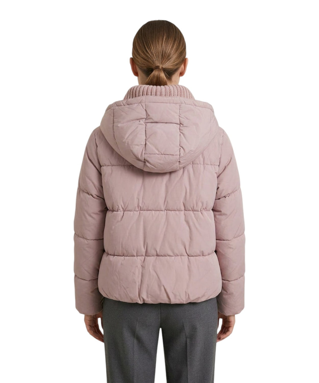 Pinko Dianthus Down Jacket with Padding and Knit Collar