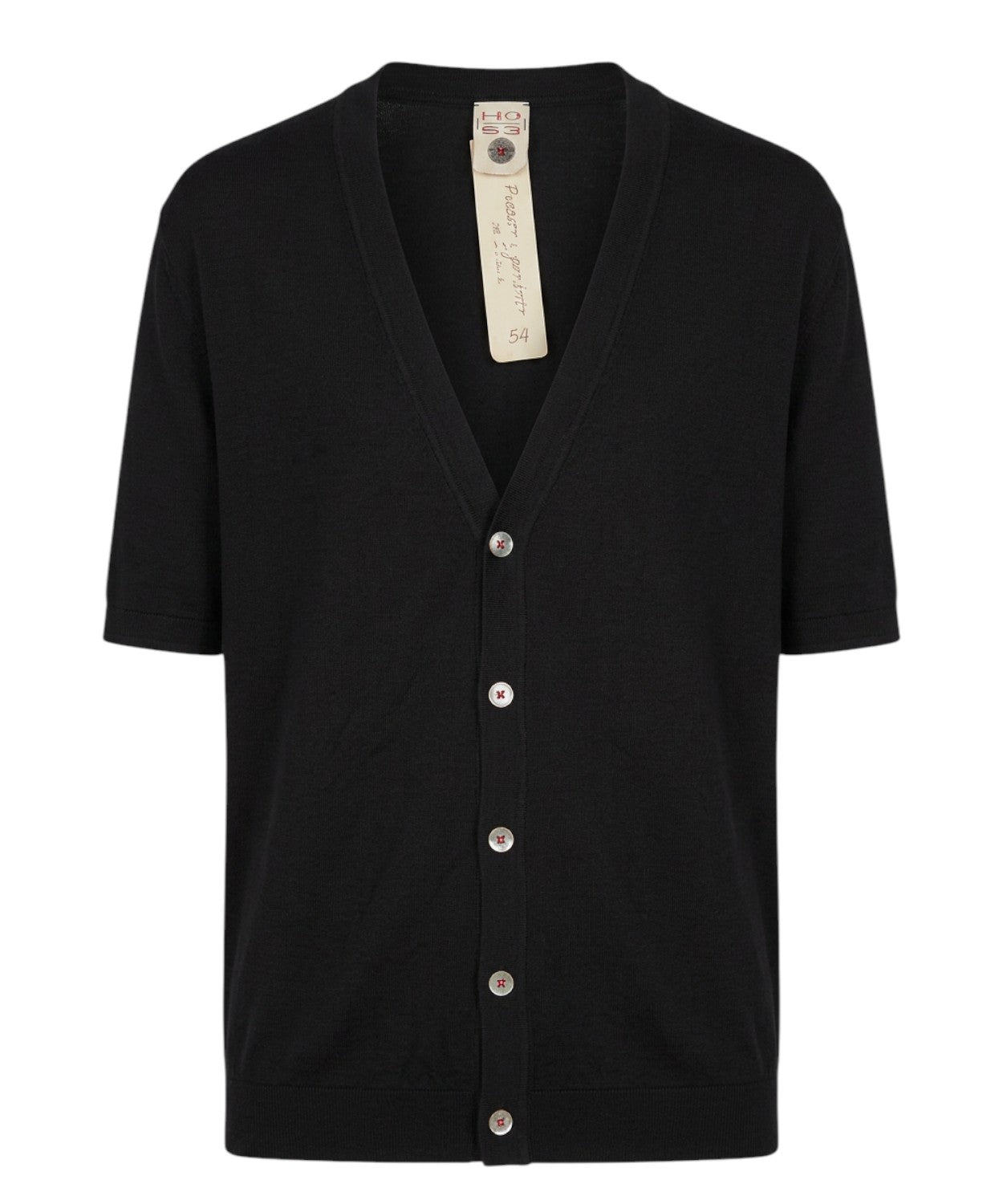 Men's Cardigan H953 in Silk and Cotton with Half Sleeves
