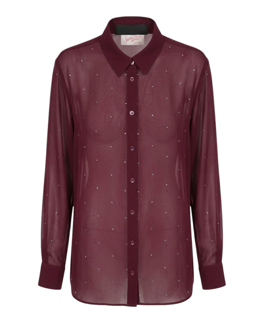 MC2 Saint Barth Brigitte Shirt in Georgette with Rhinestones