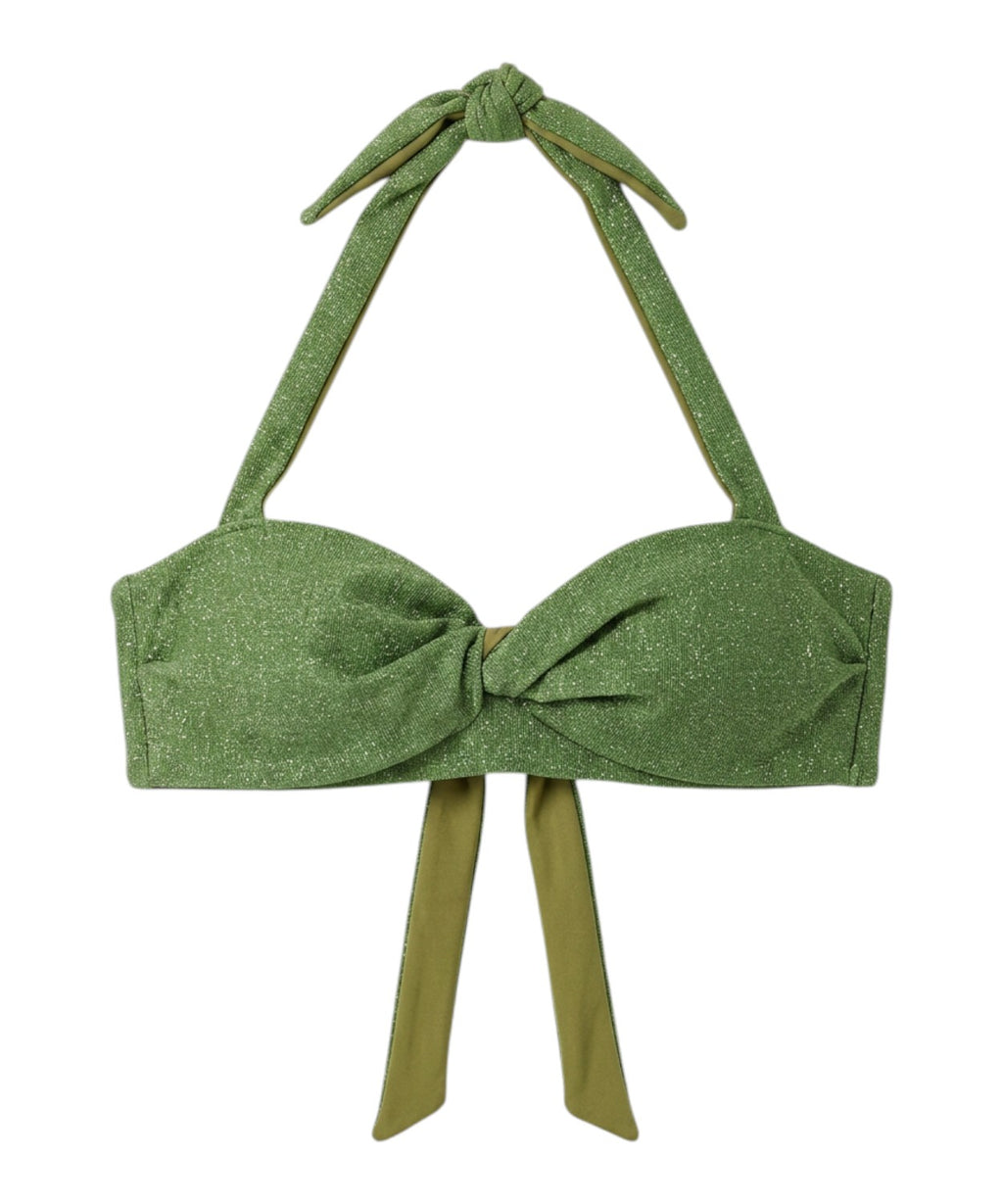 Bikini Lurex Dames met Knooptop en Hoge Taille