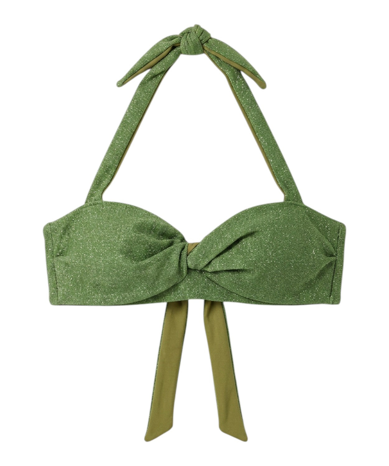 Bikini Lurex Dames met Knooptop en Hoge Taille