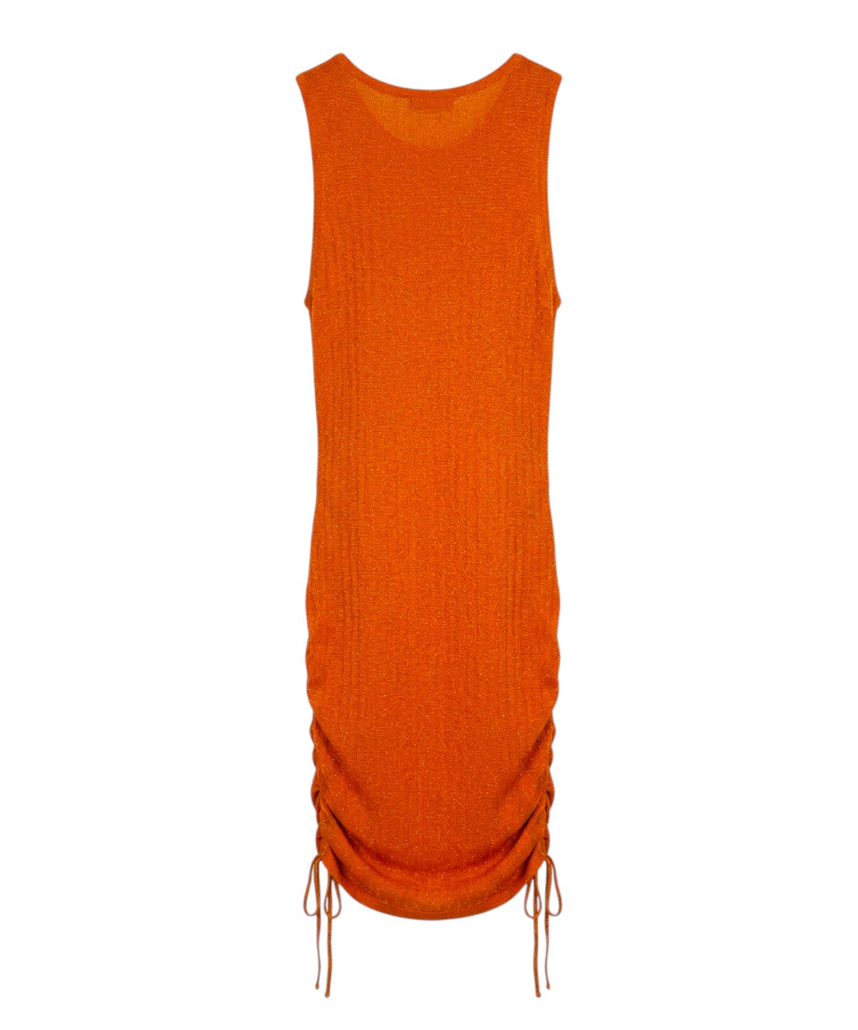Sleeveless Midi Lurex Dress with Drawstring