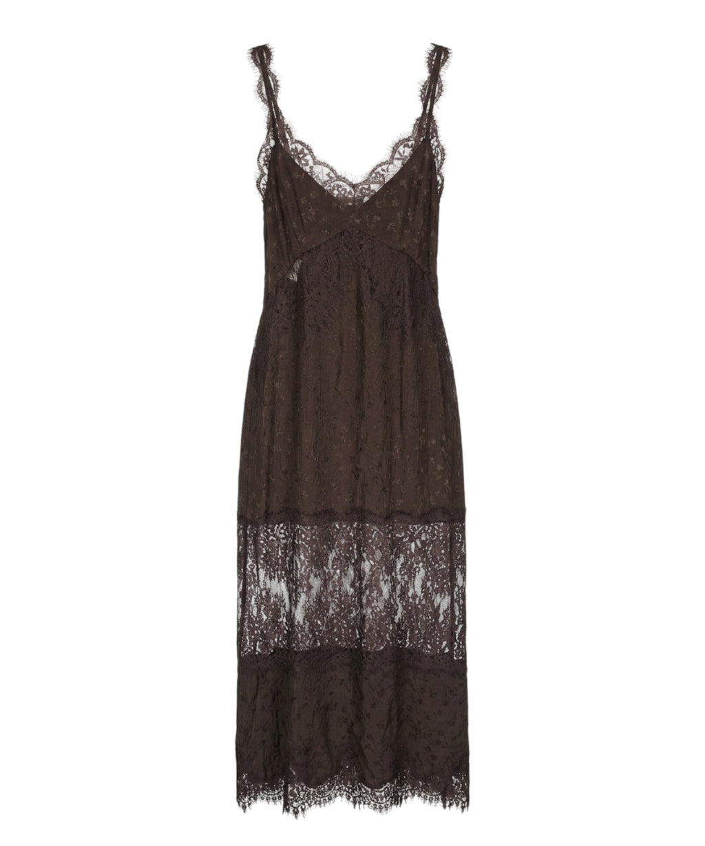Jurk Pinko Aster van Crêpe Jacquard met Kant