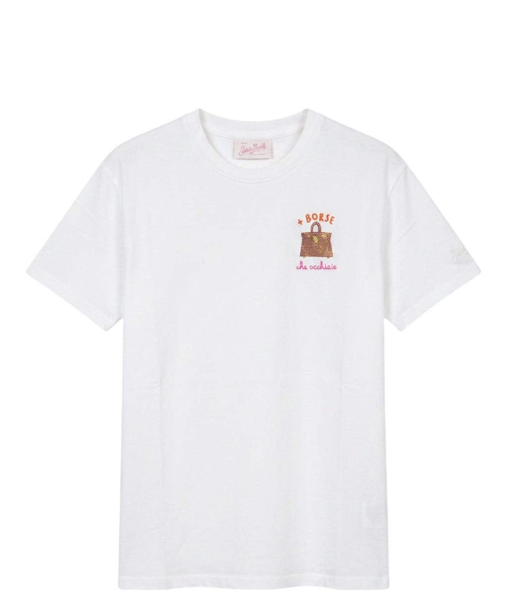 T-shirt Emilie MC2 Saint Barth med strassbroderi