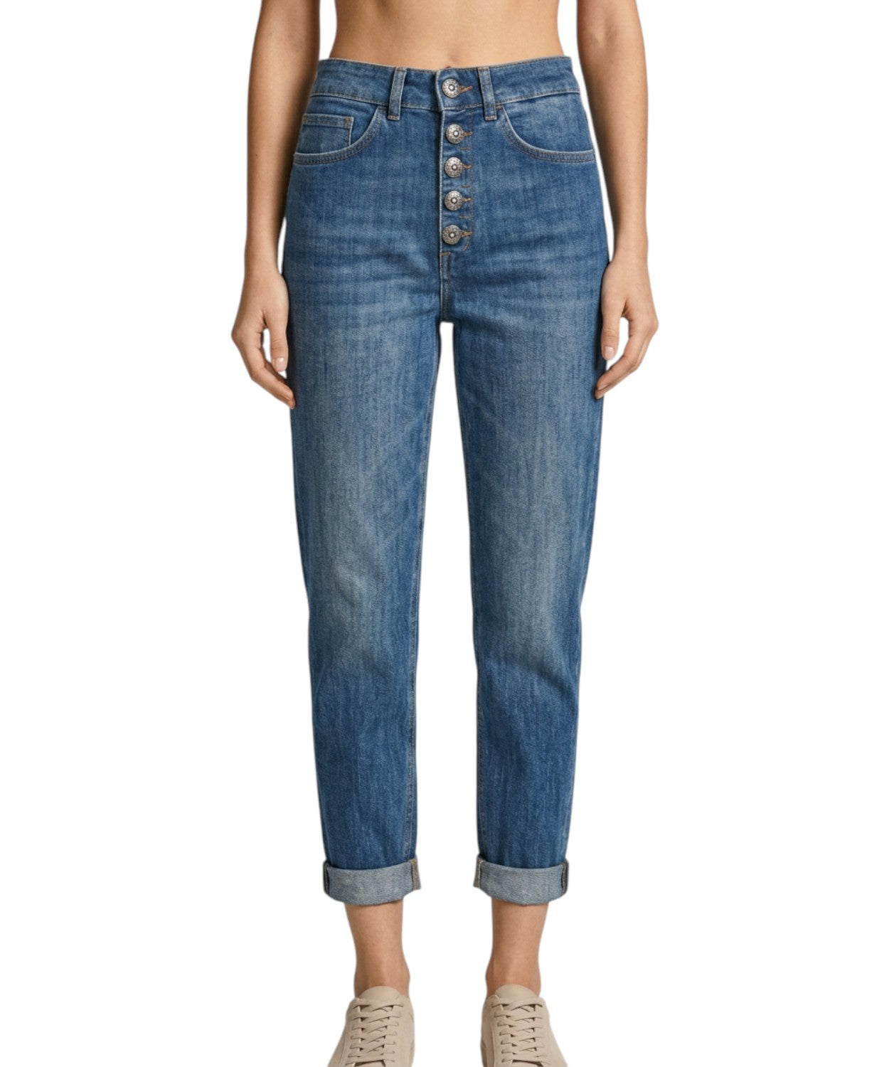 Dondup Koons Stretch Denim Jeans with Button Fly