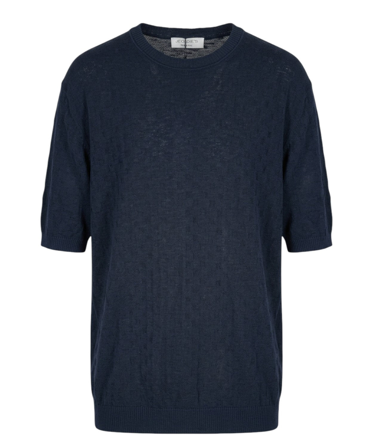 Men's Jeordie's Knit T-Shirt with Checkered Pattern