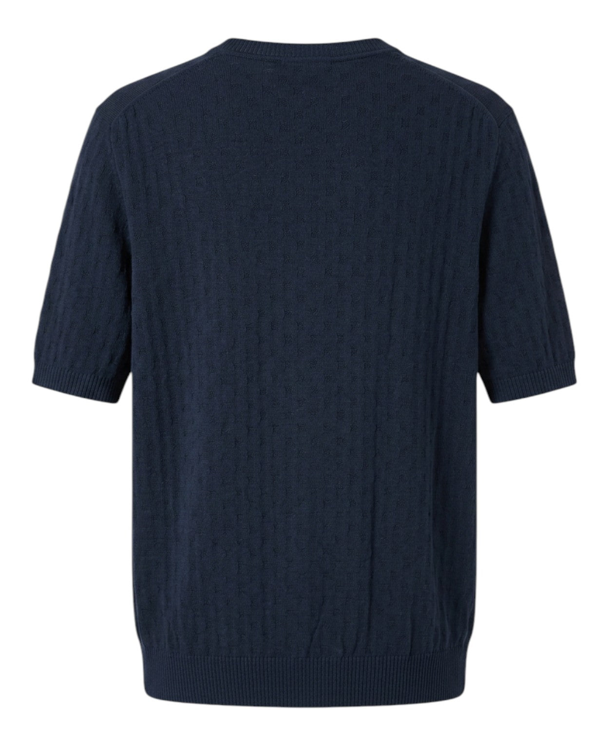 Men's Jeordie's Knit T-Shirt with Checkered Pattern