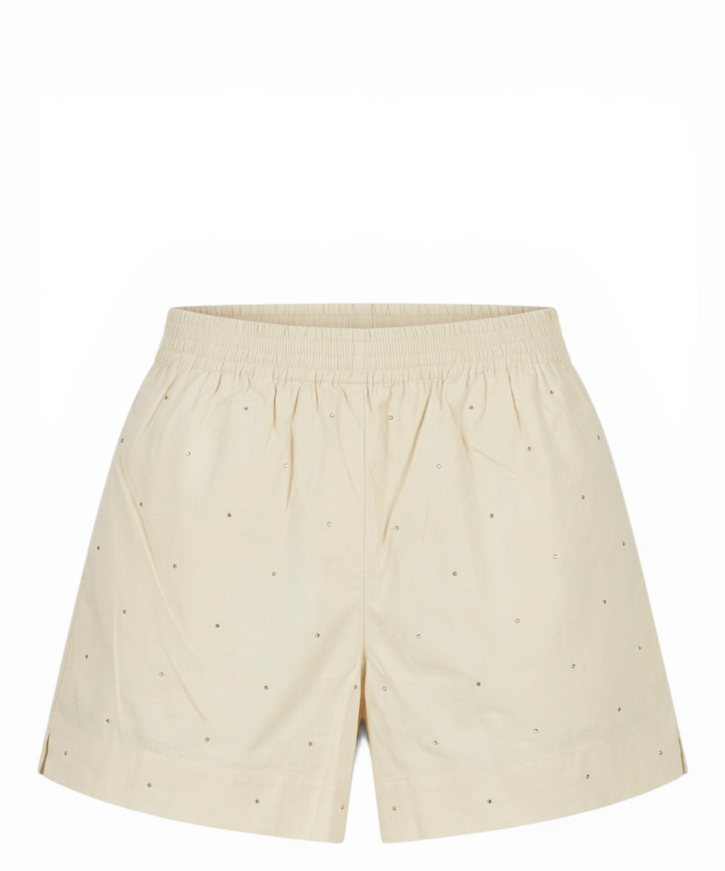 Women's shorts MC2 Saint Barth cotton with applied rhinestones