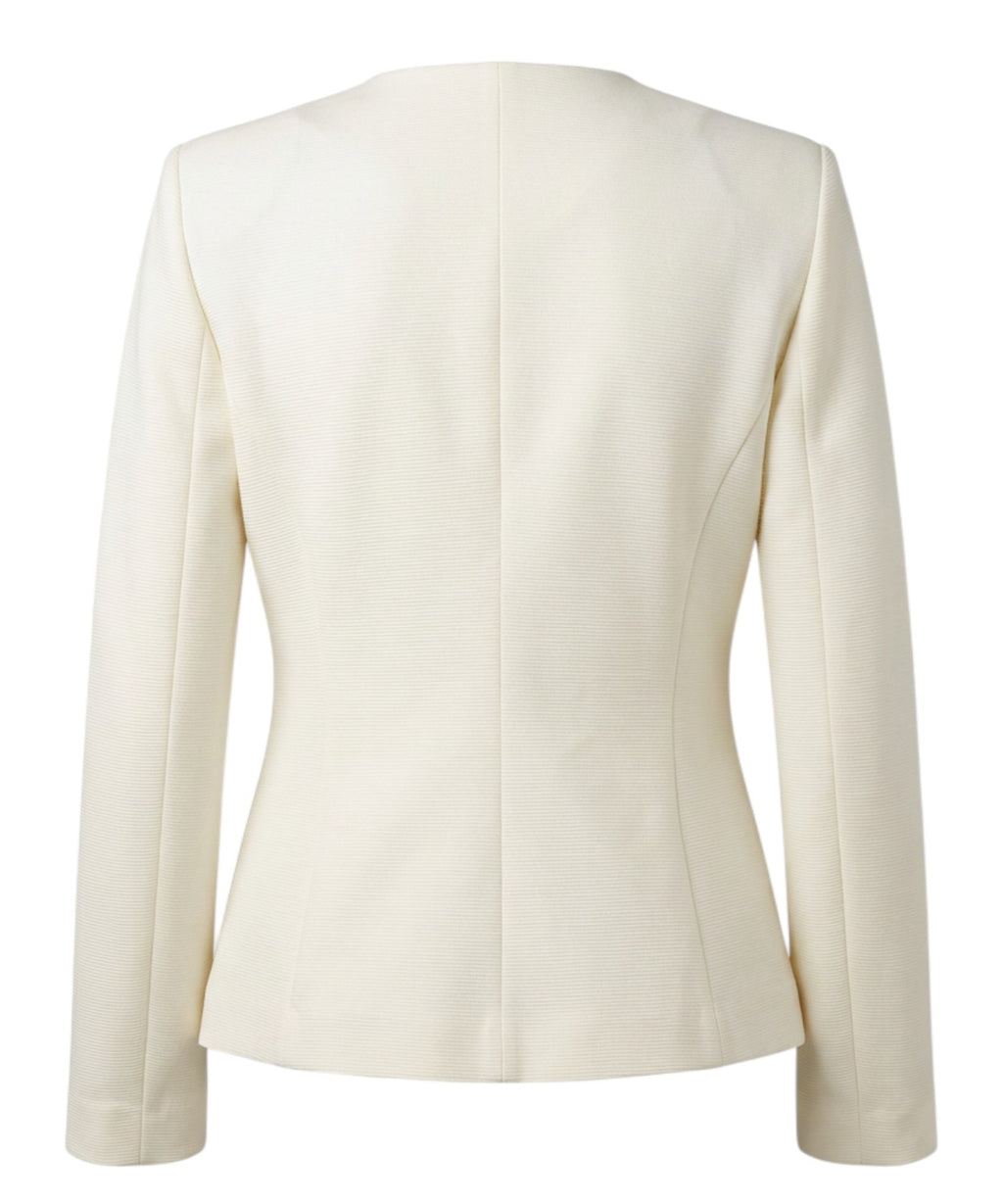 Damesjack van ottomaanse jersey met asymmetrische sluiting