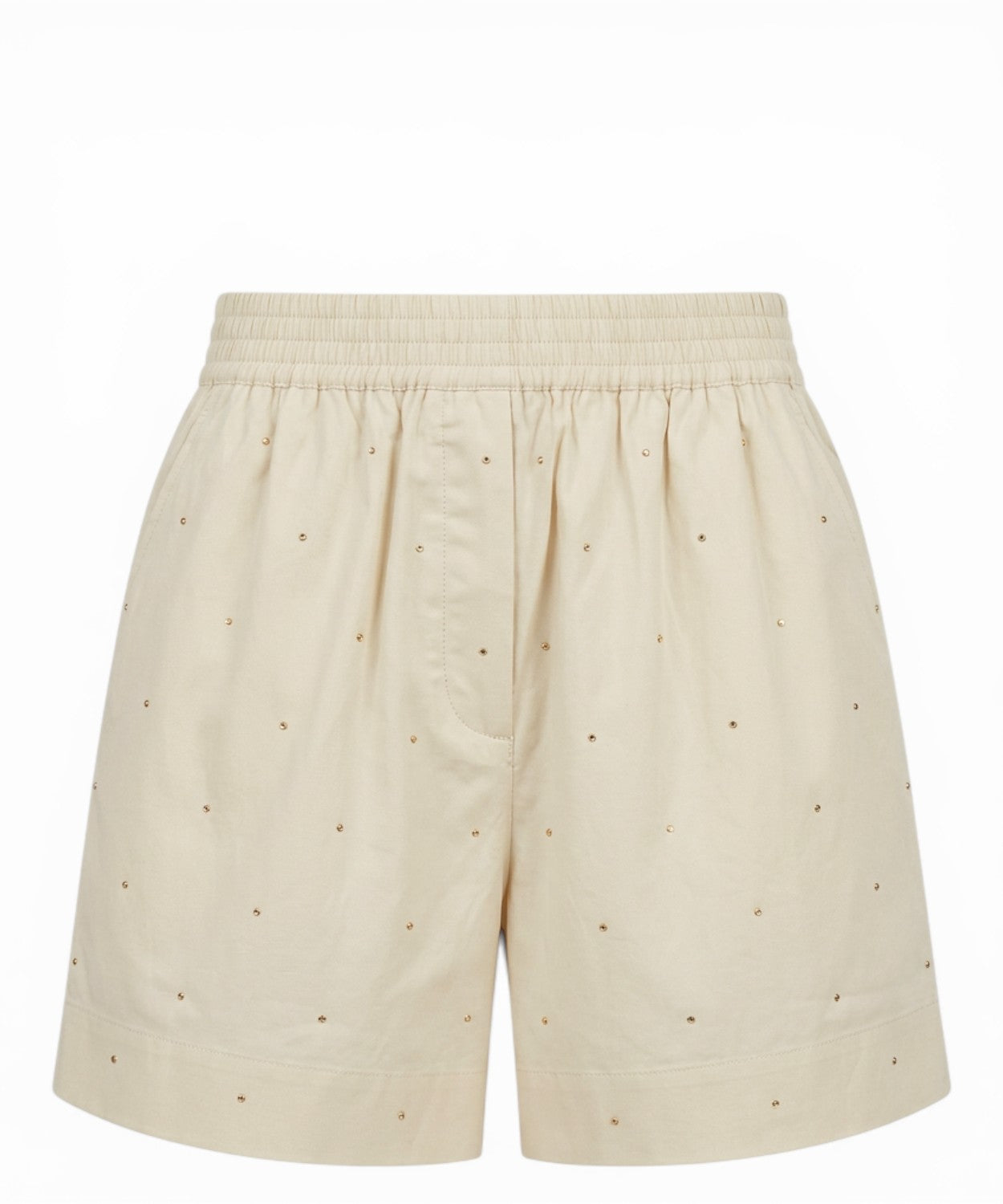 Women's shorts MC2 Saint Barth cotton with applied rhinestones