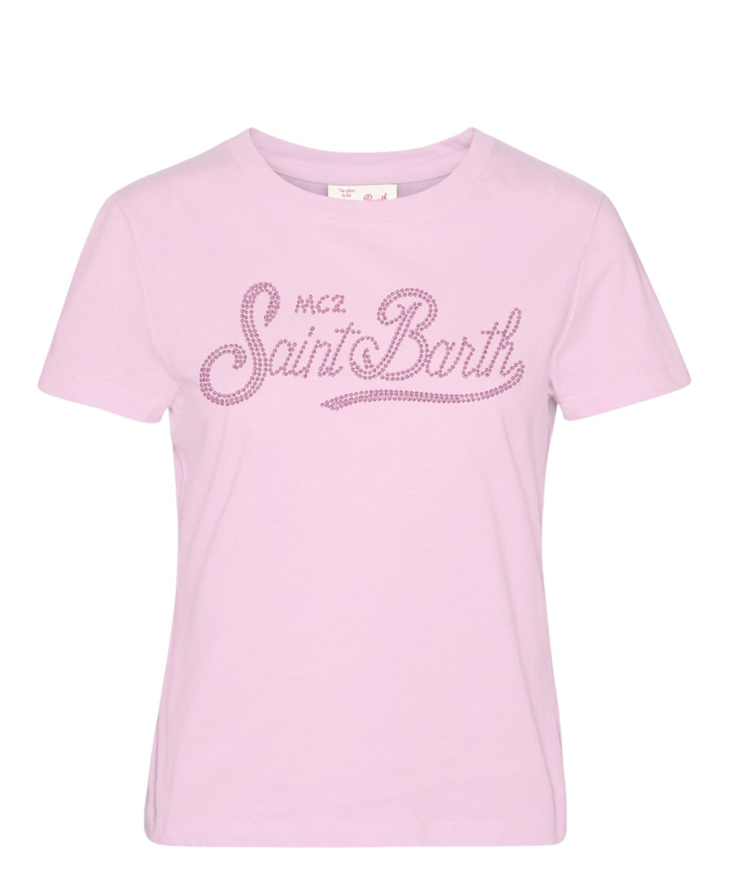 Dames T-shirt MC2 Saint Barth met logo van strass