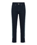 Dame skinny jeans med strass og sidelærredssnor