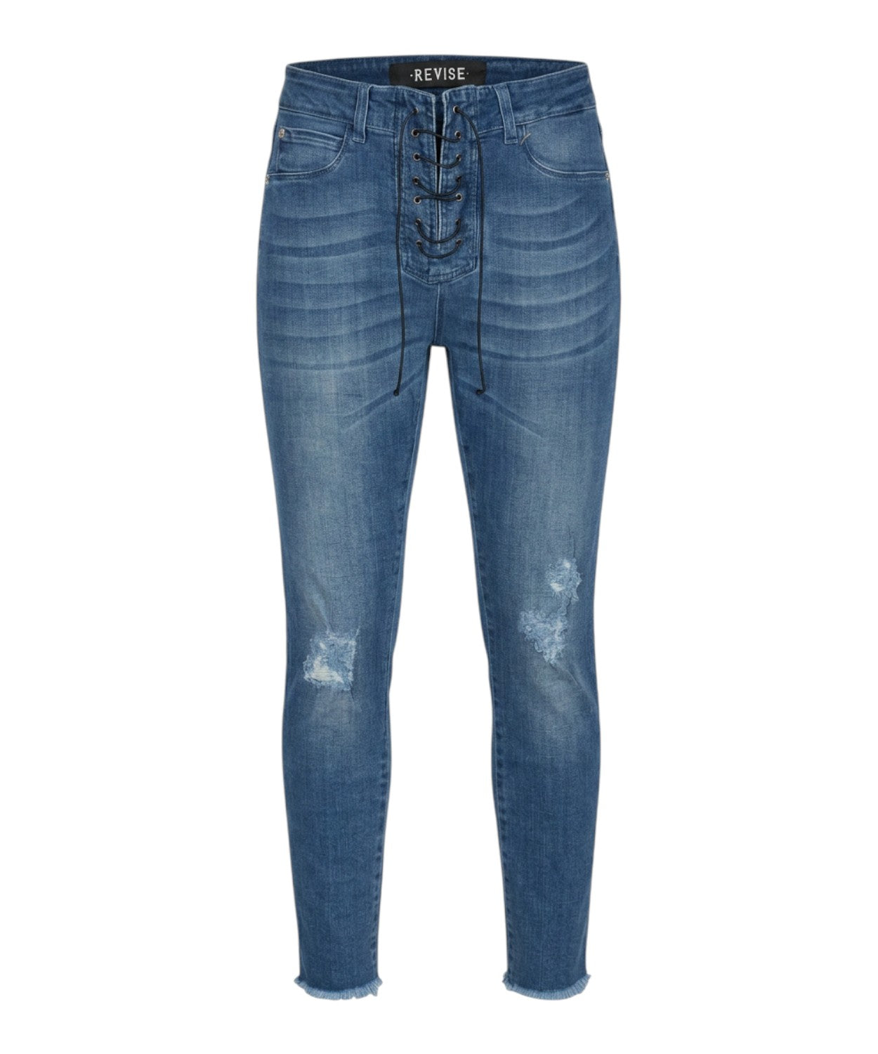 Revise women's skinny jeans with laces