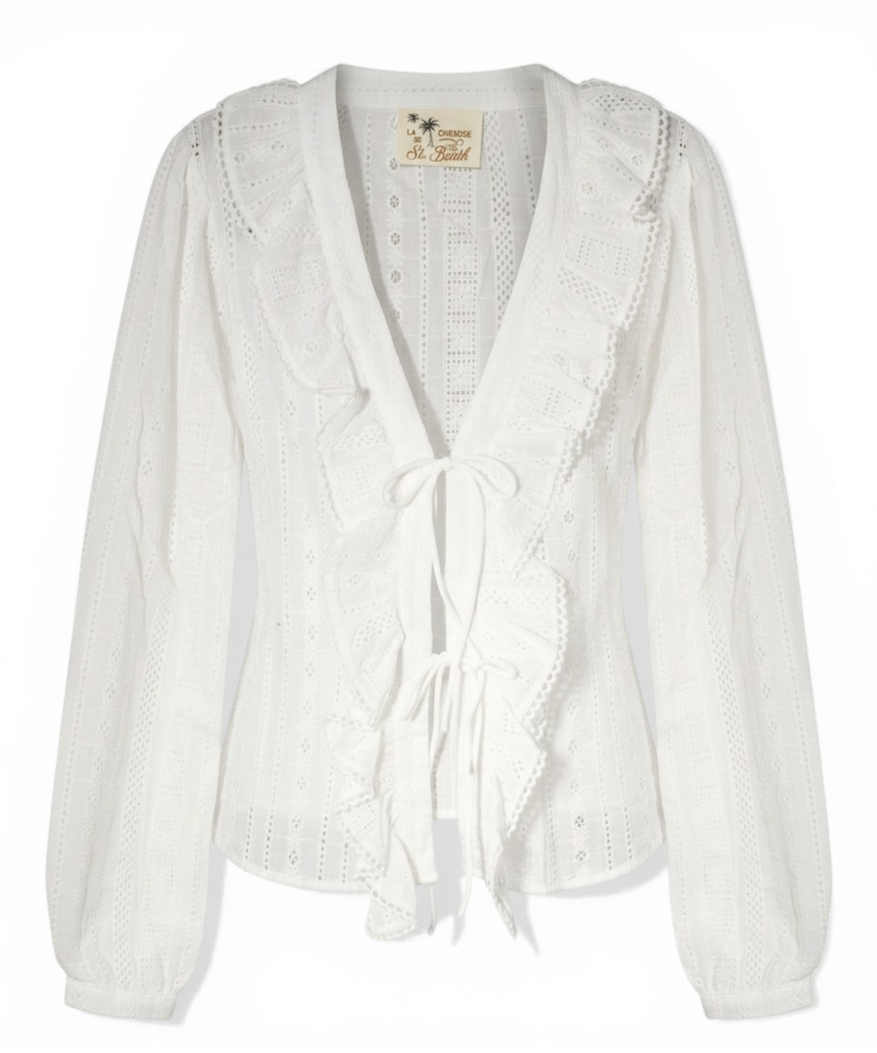 MC2 Saint Barth blouse in sangallo lace with ties