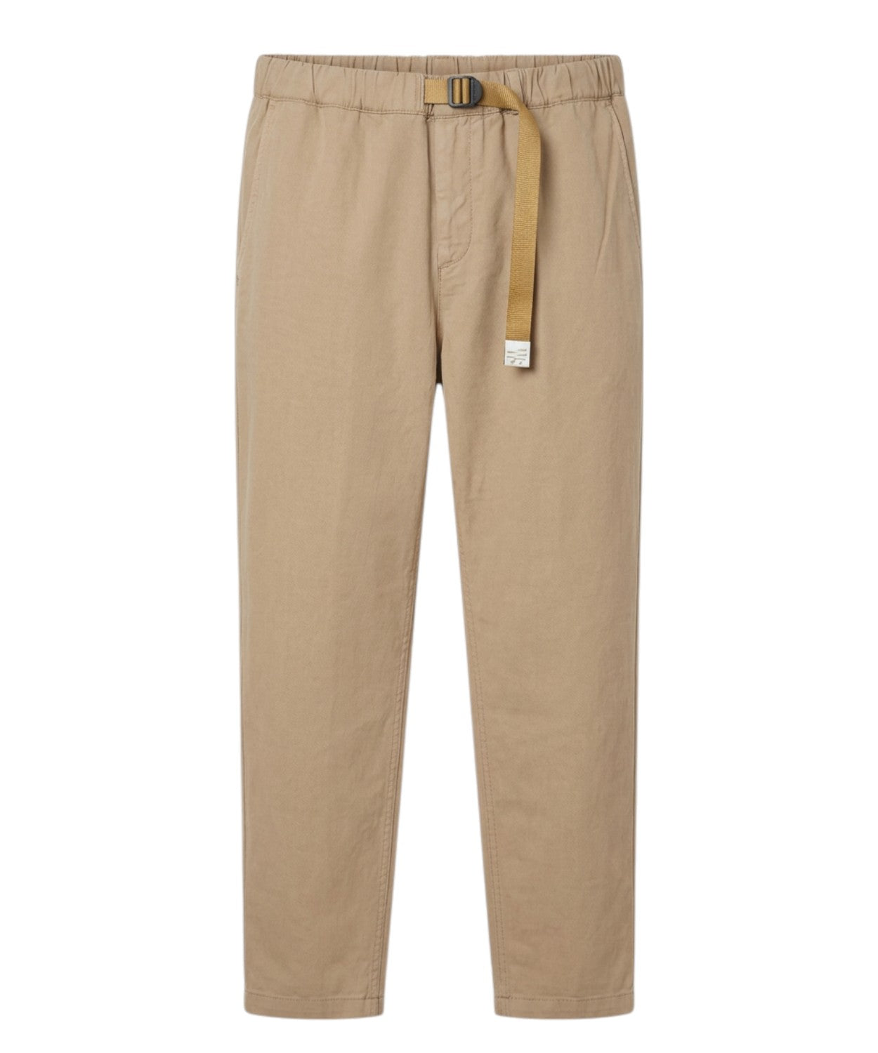 GREG Men's White Sand Pants with Elastic Waist, Linen Blend