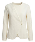 Damesjack van ottomaanse jersey met asymmetrische sluiting